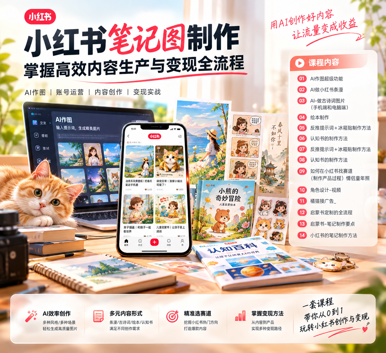 小红书笔记图制作，掌握高效内容生产与变现全流程